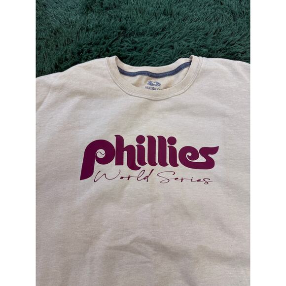 Philadelphia Phillies Cream Colored XL Sweatshirt Unisex MLB - Picture 2 of 7
